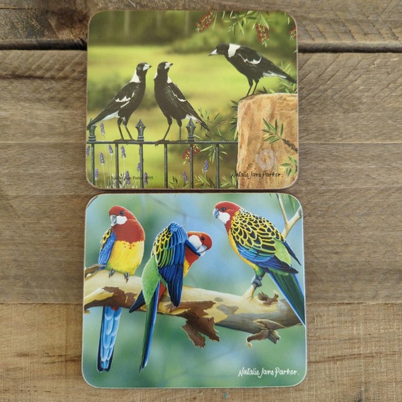 Vtg Ashdene of Australia Coaster Set Crimson Cousin Art by Natalie Jane Parker - Picture 3 of 10